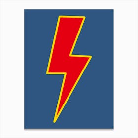 Blue, Yellow & Red Lightning Bolt Canvas Print