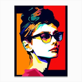 Audrey Hepburn Hollywood Movies Pop Art Wpap Canvas Print