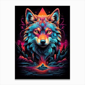 Psychedelic Wolf 2 Canvas Print