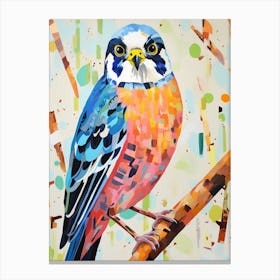 Colourful Bird Painting American Kestrel 1 Canvas Print