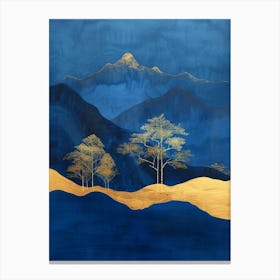 Blue Sky With Gold Trees Canvas Print