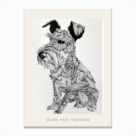 Wire Fox Terrier Line Sketch Poster Canvas Print