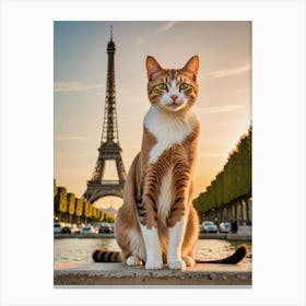 Cat In Paris Canvas Print