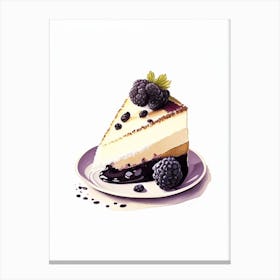 Blackberry Cheesecake Dessert Retro Minimal 1 Flower Canvas Print