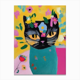 Mister Flower Cat Canvas Print