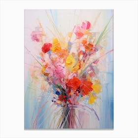 Abstract Flower Painting Fountain Grass 2 Canvas Print