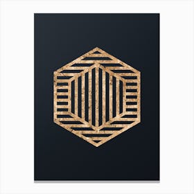 Abstract Geometric Gold Glyph on Dark Teal n.0407 Canvas Print