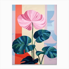 Cyclamen 4 Hilma Af Klint Inspired Pastel Flower Painting Canvas Print