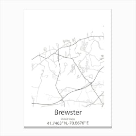 Brewster,United States Minimalist Map 1 Canvas Print