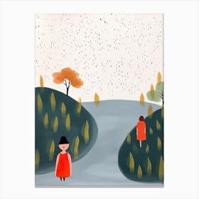Into The Woods Scene, Tiny People And Illustration 1 Canvas Print