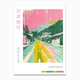 Shirakawago Japan Duotone Silkscreen 3 Canvas Print