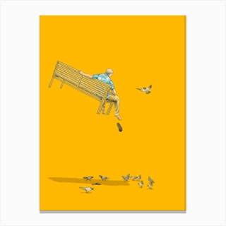 Float   With The Pigeons Canvas Print