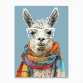 Llama With Glasses Canvas Print