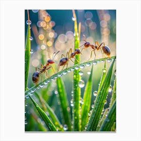 Dew Kissed Ants In The Early Morning Light Cap Canvas Print