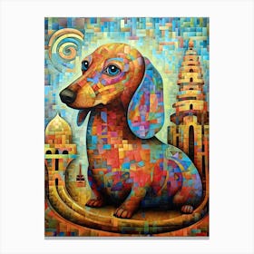 Dachshund dog abstract print Canvas Print