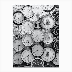 Many Clocks On A Wall Canvas Print