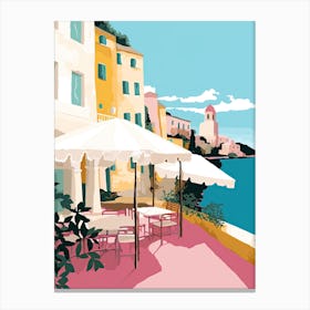 Amalfi, Italy, Flat Pastels Tones Illustration 3 Canvas Print