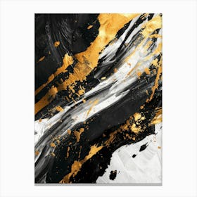 Abstract Gold And Black Painting 1 Canvas Print