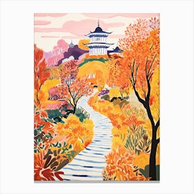 Summer Palace, China In Autumn Fall Illustration 0 Canvas Print