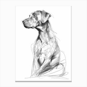 Rhodesian Ridgeback Dog Charcoal Line Canvas Print