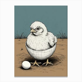 Chick In Egg Canvas Print