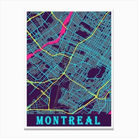 Montreal Map Poster 1 Canvas Print