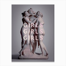 Girls Girls Girls Grey Canvas Print