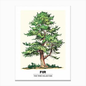 Fir Tree Storybook Illustration 2 Poster Canvas Print