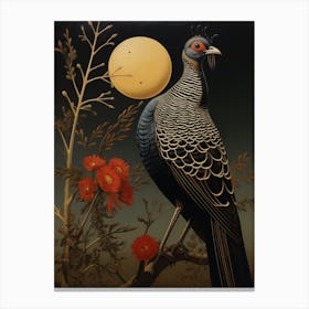 Dark And Moody Botanical Pheasant 1 Canvas Print