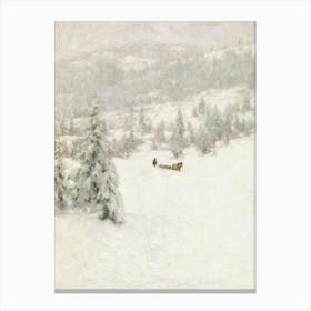 Winter Landscape, Muted Neutral Colors, Snowy Landscape Canvas Print