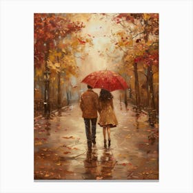 Couple Walking In The Rain 9 Canvas Print