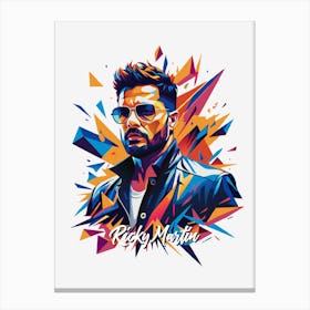 Ricky Martin 03 Portrait Music Icon WPAP Pop Art Style Canvas Print