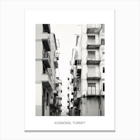 Poster Of Malaga, Spain, Photography In Black And White 8 Canvas Print