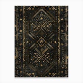 Gold And Black Rug Canvas Print