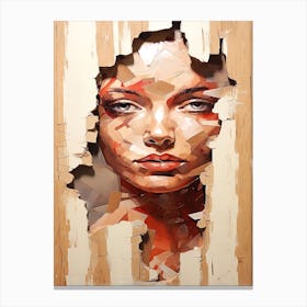 Flecks Of Beauty - Torn Paper Portrait Canvas Print