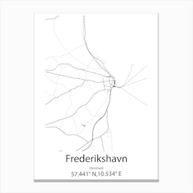 Frederikshavn,Denmark Minimalist Map Canvas Print