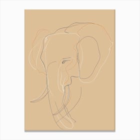 Elephant - Boho, Line Art 9 Canvas Print