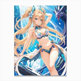 Sexy Anime Girl Painting (14) Canvas Print