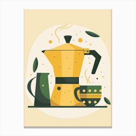 Coffee Maker Illustration Canvas Print