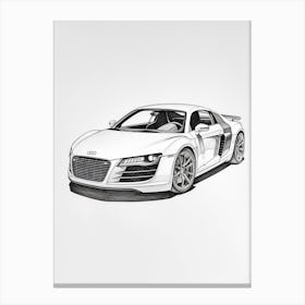 Audi R8 Line Drawing 10 Canvas Print