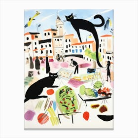 The Food Market In Malaga 4 Illustration Canvas Print