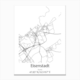 Eisenstadt,Austria Minimalist Map Canvas Print