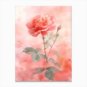 Pink Rose Wallpaper Canvas Print