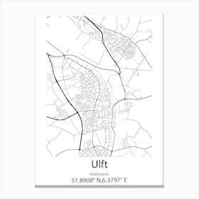 Ulft,Netherlands Minimalist Map Canvas Print