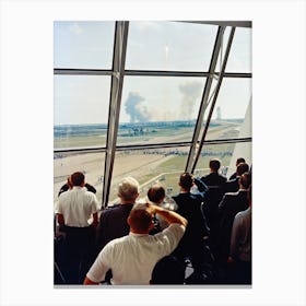 Personnel Within The Launch Control Center Watch The Apollo 11 Liftoff From Launch Complex 39a At The Start Of The Historic Lunar Landing Mission Canvas Print
