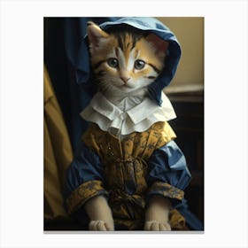 Cat In Renaissance Costume Canvas Print