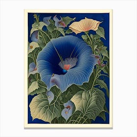 Morning Glory 2 Floral Botanical Vintage Poster Flower Canvas Print