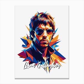 Oasis Liam Gallagher 01 Portrait Music Icon Style WPAP Pop Art Canvas Print