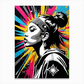 Graffiti Mural Of Beautiful Hip Hop Girl 87 Canvas Print