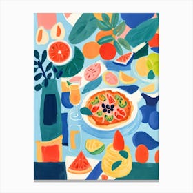 Pizza And Fruit Canvas Print